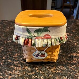 Longaberger Tissue Basket w/ Lid and Liner